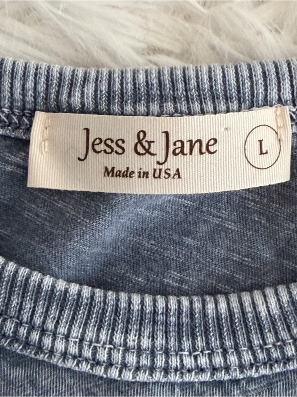 Jess & Jane Womens Mineral Washed Tunic Top Size Large Blue 3/4 Sleeve Artsy - Picture 3 of 8